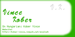 vince kober business card